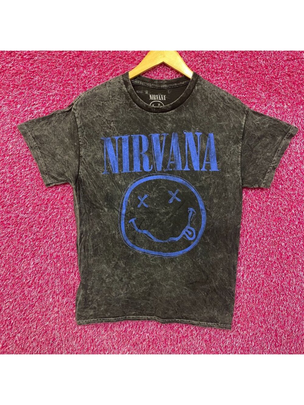 Nirvana Smiley Logo Gray T-Shirt Medium